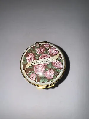 Halcyon Days La Vie En Rose Musical Enamel TRINKET BOX!!! • £262.52