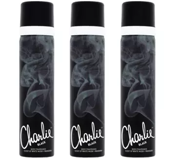 Charlie Deodorant Black 75ml X 3 • £6.71