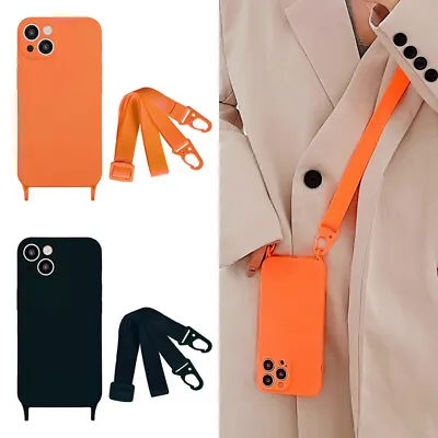 $6.10 • Buy Crossbody Lanyard Silicone Soft Phone Case For IPhone 14 Pro Max 13 12 11 Cover
