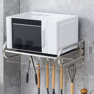 1x Microwave Oven Stand Rack Holder Wall Mounted Shelf Kitchen Organizer Storage • £25.99