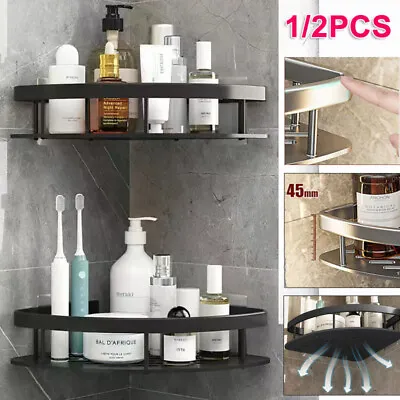 1/2PCS Bathroom Shelf Self Adhesive Organiser Rack Storage Corner Shower Caddy • $14.99