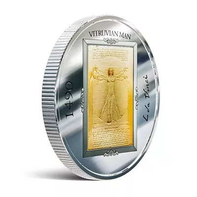 VITRUVIAN MAN 1oz 999 Silver Coin/round SILVER - LIMITED QUANTITY 500 PCS • $140