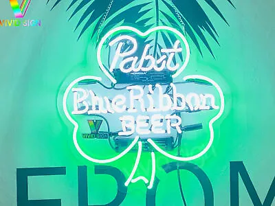 Pabst Blue Ribbon Beer Clover Acrylic 20 X16  Neon Light Sign Lamp Wall Display • $109.99
