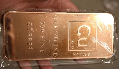 1 Pound ~ Lb. ~ .999 Copper Bullion Bar ## By Unique Metals ## • $32