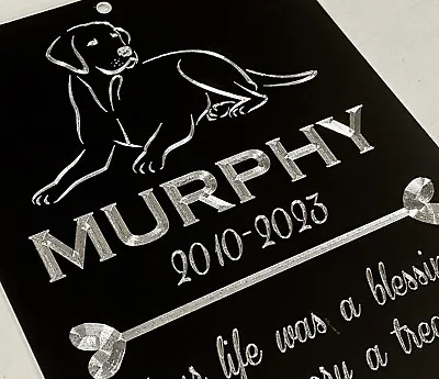 Diamond Etched Personalized Custom Dog Breed Memorial Grave Marker Sign 10x7 • $29.95