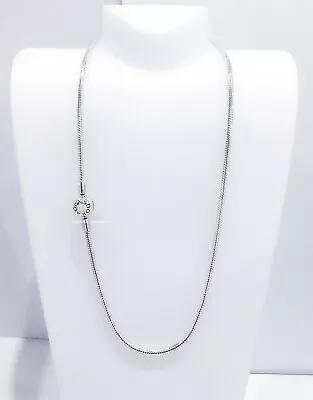 NEW Authentic PANDORA 925 Silver Moment Logo Snake Chain Necklace 590742HV 45 50 • $148.75