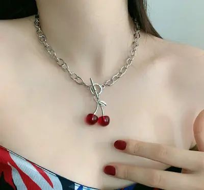 £3.99 • Buy Cherry Chunky Chain  Spring / Summer Necklace