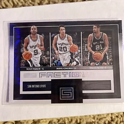 2017-18 Panini Status 24 Manu Ginobili / Tim Duncan / Tony Parker Spurs Factions • $5.50