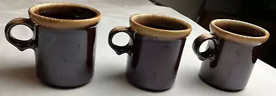 Vintage McCoy USA #1412 Brown Drip Glaze Coffee Mugs Lot Of 3 • $12.99