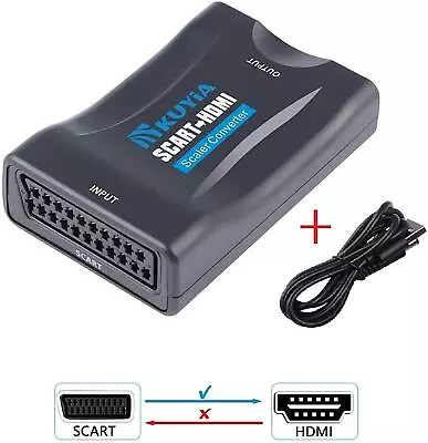 SCART To HDMI Converter Adapter Composite Video Audio Adaptor SKYBOX DVD 1080P • £6.09