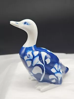 Vintage Porcelain Blue & White Duck Figurine Camelia 4  • $14.95