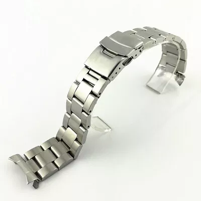 Stainless Steel Watch Band Premium Solid Metal Strap Curved End 20 22 Fits Seiko • $19.88