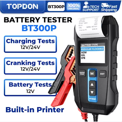 TOPDON BT300P Battery Tester With Printer Battery Load Test Charging Cranking • $139.99