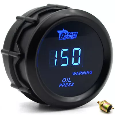 2  52mm  Electronic Oil Pressure Gauge With  Kit Oil Press Meter F8B7 • $20.28