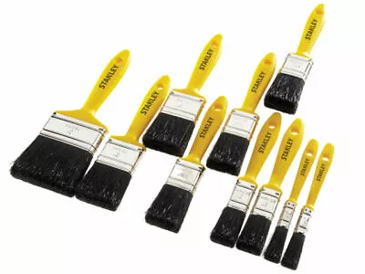 Stanley Synthetic Yellow Colour Paint Brush And Hobby Paint Brush 10 Pics Set • £8.45