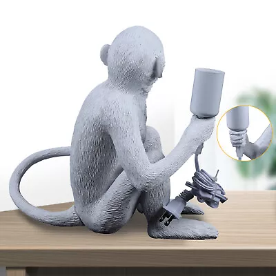 Vintage Resin Monkey Table Lamp Living Study Room Desk Light E26 Fixture Decor • $39.90