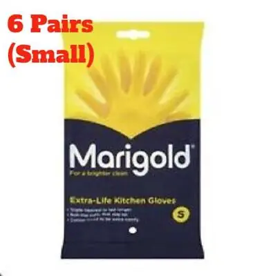 Marigold Extra-Life Kitchen Cleaning Rubber Gloves - Small (6 Pairs) • £13.95