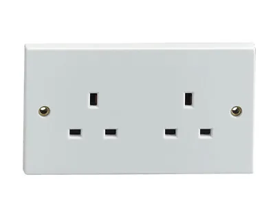 £3.99 • Buy Eagle Twin Plug Socket 13A Twin Socket Outlet To BS1363 Standard White Finish
