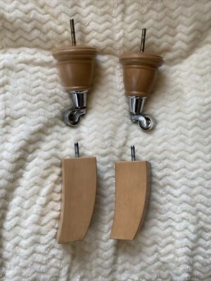 Laura Ashley Sofa/Armchair Legs Feet Chrome Castor Oak Finish • £1