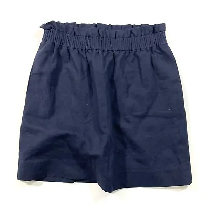 J Crew Factory Pull On Linen Blend Sidewalk Skirt Size 6 Blue 41575 • $22