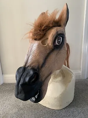 Horror Halloween Horse Head Mask With Chin Strap And Hair • £12.99