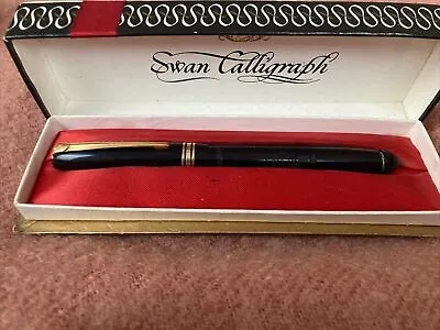  SWAN CALLIGRAPH  MABIE Todd  LEVERLESS  PEN TWIST FILLER ENGLAND Preowned. • $154.99