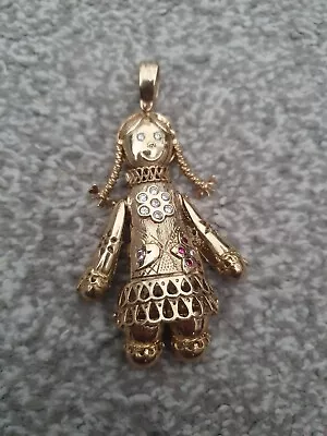 9ct Gold Vintage Rag Doll Pendant  Heavy 59 Grams Movable  • £2000