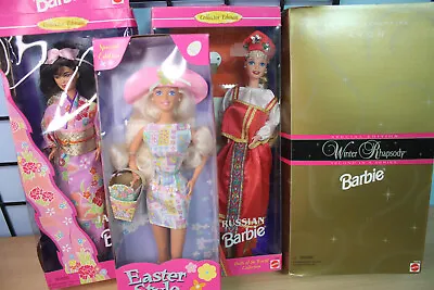 $29.99 • Buy Mattel Barbie Lot Of 4 Japanese Russian Easter Avon Winter Rhapsody Dolls 16B