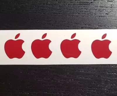 (4) Red Apple Logo Overlay Vinyl Decals - For IPhone Windows Laptops Mugs Cups  • $2.75