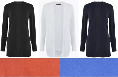 £10.99 • Buy Ex M&S Cardigan Ladies Soft Pure Cotton Open Long Cardi Knitted Sweater P12