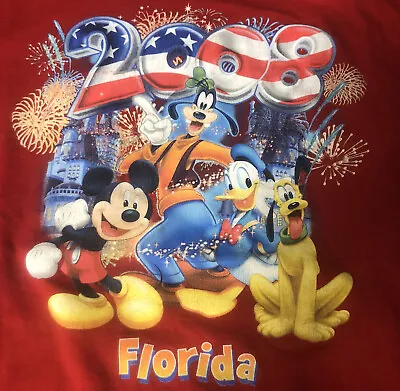 $14.99 • Buy Walt Disney World Florida 2008 T-Shirt XL Mickey Mouse Pluto Goofy Donald Duck