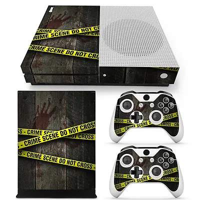 Xbox One S Skin Design Foils Sticker Screen Protector Set - Crime Scene Motif • $34.28