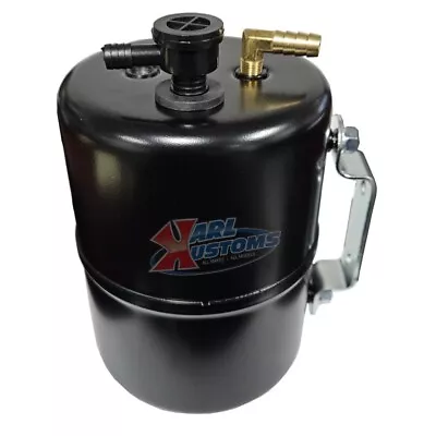 Steel Vacuum Reservoir Tank 6 3/4in X 5in Fitting Check Valve Hardware Black • $49.95