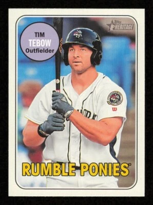 $2.99 • Buy 2018 Tim Tebow Topps Heritage Rookie RC #180 Rumble Ponies