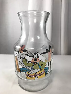 Disney Goofy Minnie Mickey Caraffe Music Keyboard Glass Vase 9  Tall • $14.99