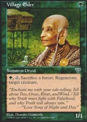 Moderate Play English MTG Regular Village Elder Mirage Magic The Gathering • $0.99