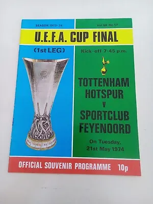 £4 • Buy 1974 UEFA Cup Final Programme Spurs V Feyenoord