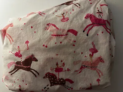 POTTERY BARN Lucy Horse Print Cotton Fitted Sheet TWIN • $22.50