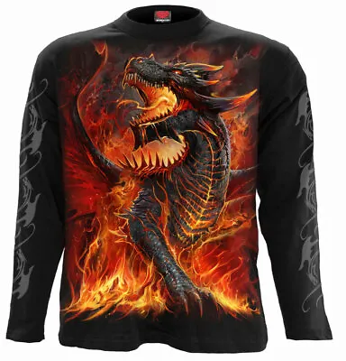 Spiral Direct DRACONIS LONG SLEEVE T-Shirt/Dragon/Fire/Flames/Biker/Rock/Tattoo • £19.99
