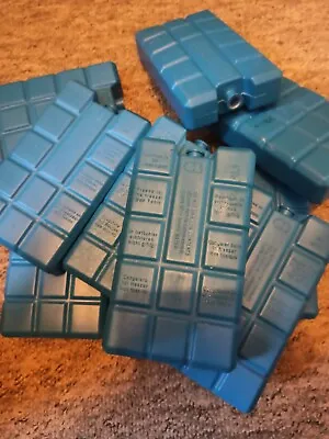 Blue Ice Brick Block Pack Freezer Cooler Bag Box Reusable LARGE 400g 16x9x3.5 Cm • £2.79