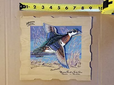 Vtg 1950s OMC Johnson Sea Horse Wood Duck Calendar Advertising Art BEAUTIFUL! • $110