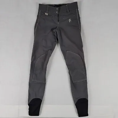 B Vertigo Full Seat Breeches Pants Womens XXS Gray Black Equestrian  • $39.88