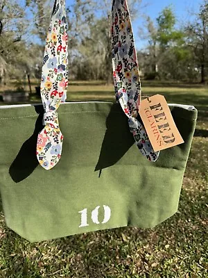 FEED 10 For Clarins Spring Summer Tote Bag Green White & Floral Recycled NEW • $16