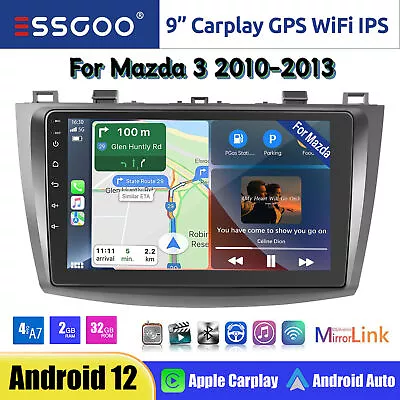For Mazda 3 2010-2013 Android 12 IOS CarPlay Car Stereo Touch Screen GPS NAV RDS • $180.99
