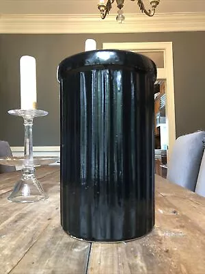 Roseville USA RRPCo Black Fluted Tall/floor Vase 12 3/4”x8” Vtg • $96