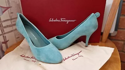 RRP £540 Salvatore Ferragamo Women's Court Heels Shoes Size UK6 EU39 Turquoise  • £87