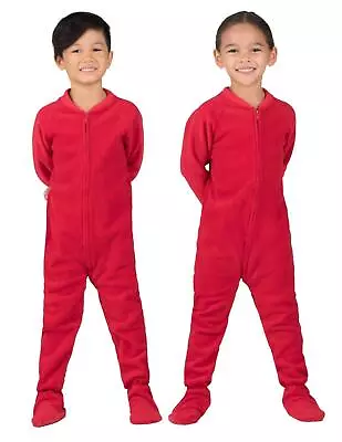 Footed Pajamas - Bright Red Toddler Fleece One Piece - Toddler • $22.95