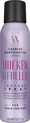 Charles Worthington Thicker And Fuller Texture Spray For Fine Hair Hair Thicke • £8.38
