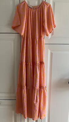 C&A 70’S Style Light Cotton Maxi Dress Festival Sz10 • £14.99