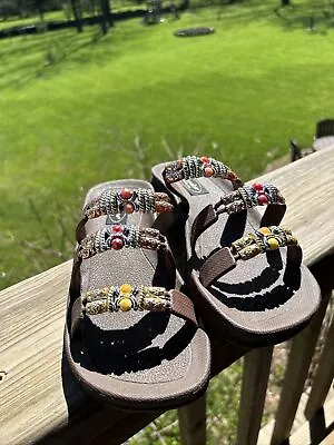 Grandco Women's Shoes Mystical Slide Beaded Waterproof Molded Sole Sandals Sz 7 • $24.99